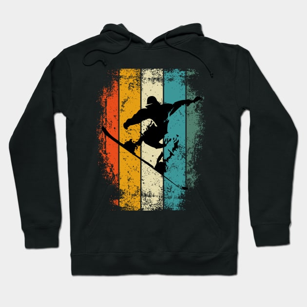 Skier Retro Vintage Hoodie by UranusArts